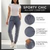 imageZac ampamp Rachel Womens Pull on Jogger Pant with Tie Front and Side PocketsLight Grey