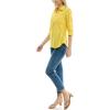 imageZac ampamp Rachel Womens Pull on Shirt with Flexible Zipper Neckline and 34 Button Rolled Up SleeveHabanero Gold