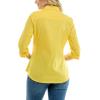 imageZac ampamp Rachel Womens Pull on Shirt with Flexible Zipper Neckline and 34 Button Rolled Up SleeveHabanero Gold