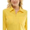 imageZac ampamp Rachel Womens Pull on Shirt with Flexible Zipper Neckline and 34 Button Rolled Up SleeveHabanero Gold