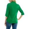 imageZac ampamp Rachel Womens Pull on Shirt with Flexible Zipper Neckline and 34 Button Rolled Up SleeveJelly Bean