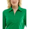 imageZac ampamp Rachel Womens Pull on Shirt with Flexible Zipper Neckline and 34 Button Rolled Up SleeveJelly Bean