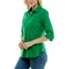 imageZac ampamp Rachel Womens Pull on Shirt with Flexible Zipper Neckline and 34 Button Rolled Up SleeveJelly Bean