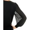 imageZac ampamp Rachel Womens Sweater Knit  Pleated Chiffon BlouseBlack Beauty