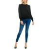 imageZac ampamp Rachel Womens Sweater Knit  Pleated Chiffon BlouseBlack Beauty