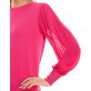 imageZac ampamp Rachel Womens Sweater Knit  Pleated Chiffon BlouseCabaret
