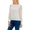imageZac ampamp Rachel Womens Sweater Knit  Pleated Chiffon BlouseGardenia