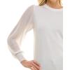 imageZac ampamp Rachel Womens Sweater Knit  Pleated Chiffon BlouseGardenia