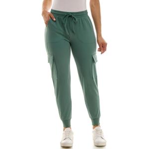 imageZac ampamp Rachel Womens Brushed Dty Cargo Jogger with Functional Pockets and Tie WaistbandDusty Seafoam