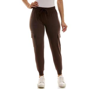 imageZac ampamp Rachel Womens Brushed Dty Cargo Jogger with Functional Pockets and Tie WaistbandEspresso