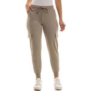 imageZac ampamp Rachel Womens Brushed Dty Cargo Jogger with Functional Pockets and Tie WaistbandMushroom