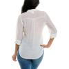 imageZac ampamp Rachel Womens 34 Sleeve LinenLike Blouse with Henley Collar and Pintucking DetailBright White