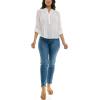 imageZac ampamp Rachel Womens 34 Sleeve LinenLike Blouse with Henley Collar and Pintucking DetailBright White