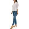 imageZac ampamp Rachel Womens 34 Sleeve LinenLike Blouse with Henley Collar and Pintucking DetailBright White