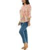 imageZac ampamp Rachel Womens 34 Sleeve LinenLike Blouse with Henley Collar and Pintucking DetailCoconut MilkCoral Sands