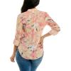 imageZac ampamp Rachel Womens 34 Sleeve LinenLike Blouse with Henley Collar and Pintucking DetailCoconut MilkCoral Sands