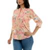 imageZac ampamp Rachel Womens 34 Sleeve LinenLike Blouse with Henley Collar and Pintucking DetailCoconut MilkCoral Sands