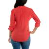imageZac ampamp Rachel Womens 34 Sleeve LinenLike Blouse with Henley Collar and Pintucking DetailHibiscus