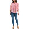 imageZac ampamp Rachel Womens 34 Sleeve LinenLike Blouse with Henley Collar and Pintucking DetailWinsome OrchidSugar Coral