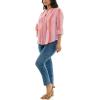 imageZac ampamp Rachel Womens 34 Sleeve LinenLike Blouse with Henley Collar and Pintucking DetailWinsome OrchidSugar Coral