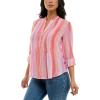 imageZac ampamp Rachel Womens 34 Sleeve LinenLike Blouse with Henley Collar and Pintucking DetailWinsome OrchidSugar Coral