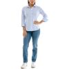 imageZac ampamp Rachel Womens 34 Sleeve Poplin Shirt with Fashion Details and Knit Insert for Comfortable FitChambray BlueWhite With Pearl Detail