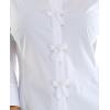 imageZac ampamp Rachel Womens 34 Sleeve Poplin Shirt with Fashion Details and Knit Insert for Comfortable FitWhite With Bow Ties Button Detail