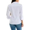 imageZac ampamp Rachel Womens 34 Sleeve Poplin Shirt with Fashion Details and Knit Insert for Comfortable FitWhite With Bow Ties Button Detail