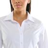 imageZac ampamp Rachel Womens 34 Sleeve Poplin Shirt with Fashion Details and Knit Insert for Comfortable FitWhite With Butterfly Embroidery