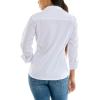 imageZac ampamp Rachel Womens 34 Sleeve Poplin Shirt with Fashion Details and Knit Insert for Comfortable FitWhite With Butterfly Group Embroidery