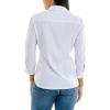 imageZac ampamp Rachel Womens 34 Sleeve Poplin Shirt with Fashion Details and Knit Insert for Comfortable FitWhite With Floral Button Detail