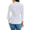 imageZac ampamp Rachel Womens 34 Sleeve Poplin Shirt with Fashion Details and Knit Insert for Comfortable FitWhite With Pearl Trim