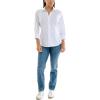 imageZac ampamp Rachel Womens 34 Sleeve Poplin Shirt with Fashion Details and Knit Insert for Comfortable FitWhite With Seam Stiching Detail