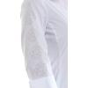 imageZac ampamp Rachel Womens 34 Sleeve Poplin Shirt with Fashion Details and Knit Insert for Comfortable FitWhite With Sleeve Rhinestone Floral Detail