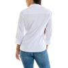 imageZac ampamp Rachel Womens 34 Sleeve Poplin Shirt with Fashion Details and Knit Insert for Comfortable FitWhite With Sleeve Rhinestone Heart Detail