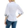 imageZac ampamp Rachel Womens Button Up Shirt with 34 Blouson SleeveWhiteBlack