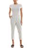 imageZac ampamp Rachel Womens Fly Front Capri with Waist Fashion Tab Detail and Functional PocketsWhiteBlack Stripes