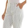 imageZac ampamp Rachel Womens Fly Front Capri with Waist Fashion Tab Detail and Functional PocketsWhiteBlack Stripes
