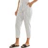 imageZac ampamp Rachel Womens Fly Front Capri with Waist Fashion Tab Detail and Functional PocketsWhiteBlack Stripes