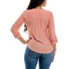 imageZac ampamp Rachel Womens Long Sleeve LinenLike Button Up Shirt with Front Tie  PocketBlooming Dahlia
