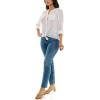 imageZac ampamp Rachel Womens Long Sleeve LinenLike Button Up Shirt with Front Tie  PocketBright White