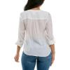 imageZac ampamp Rachel Womens Long Sleeve LinenLike Button Up Shirt with Front Tie  PocketBright White