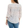 imageZac ampamp Rachel Womens Long Sleeve LinenLike Button Up Shirt with Front Tie  PocketBright WhiteCattleya Orchid