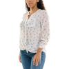 imageZac ampamp Rachel Womens Long Sleeve LinenLike Button Up Shirt with Front Tie  PocketBright WhiteCattleya Orchid