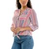 imageZac ampamp Rachel Womens Long Sleeve LinenLike Button Up Shirt with Front Tie  PocketBright WhiteDiffused Orchid