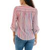 imageZac ampamp Rachel Womens Long Sleeve LinenLike Button Up Shirt with Front Tie  PocketBright WhiteDiffused Orchid