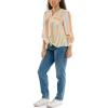 imageZac ampamp Rachel Womens Long Sleeve LinenLike Button Up Shirt with Front Tie  PocketBright WhiteHabanero Gold