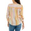 imageZac ampamp Rachel Womens Long Sleeve LinenLike Button Up Shirt with Front Tie  PocketBright WhiteHabanero Gold
