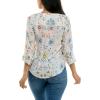 imageZac ampamp Rachel Womens Long Sleeve LinenLike Button Up Shirt with Front Tie  PocketCoconut MilkBlooming Dahlia