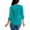 imageZac ampamp Rachel Womens Long Sleeve LinenLike Button Up Shirt with Front Tie  PocketLapis